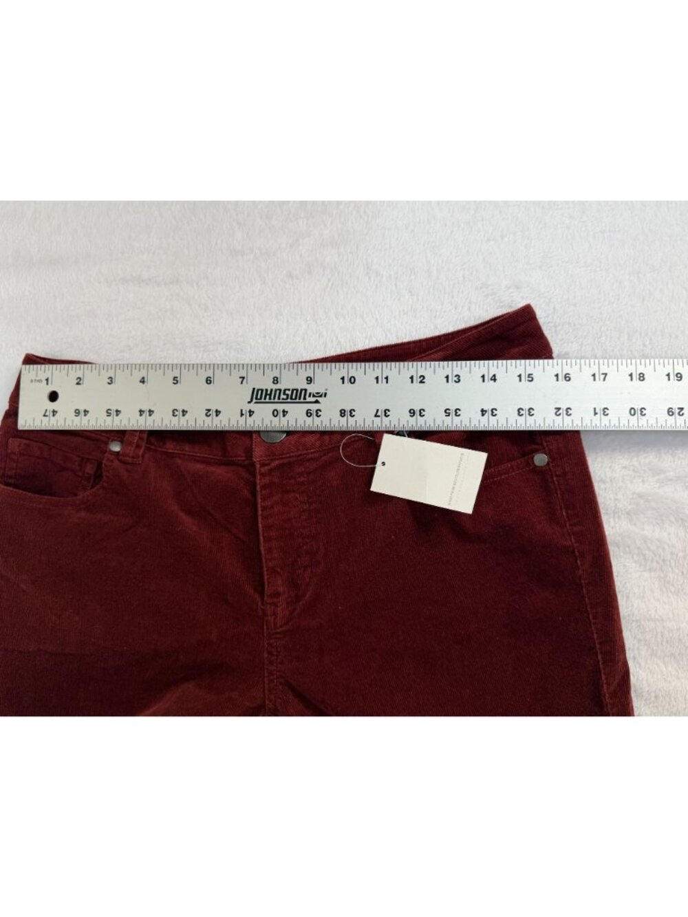 Cabi Corduroy Pants Womens Size 10 Burgundy Red Slim Jean Casual Stretch NWT - Picture 5 of 10